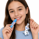 Kids Blue Lip Balm with Snowman Keychain – Cute Gift Set