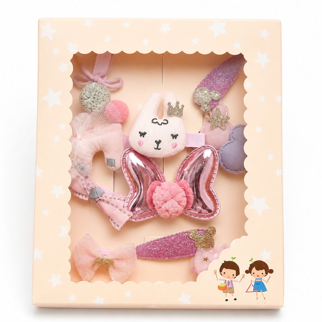 web6 Luxury Handmade Girls Hair Clips Gift Box – Butterfly Design - Image 1